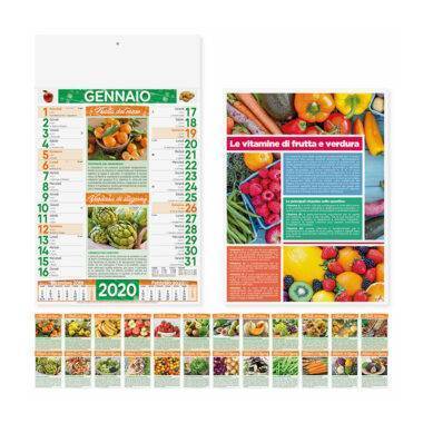 Calendario illustrato da parete frutta e verdura