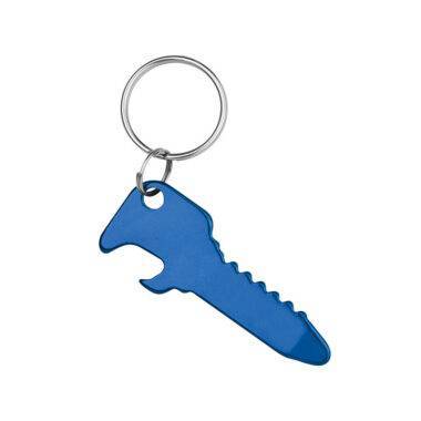 portachiavi apribottiglie in metallo - Key opener - PE138 blu