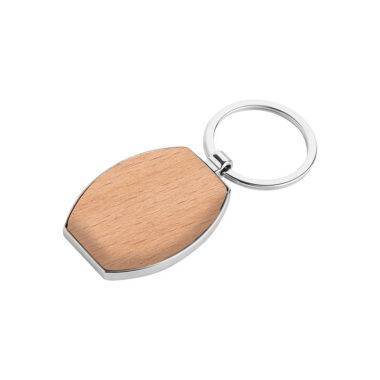 Portachiavi personalizzati in Legno Oval wood – PE070 legno chiaro