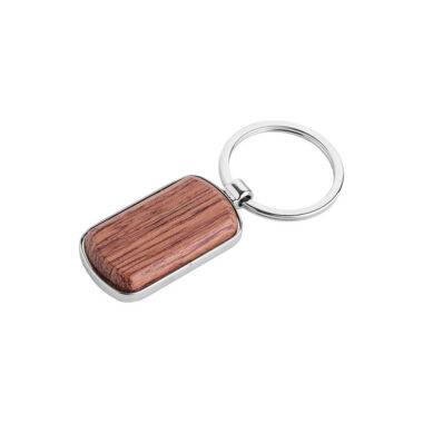Portachiavi personalizzati in Legno Rectangle wood - PE072 - legno scuro