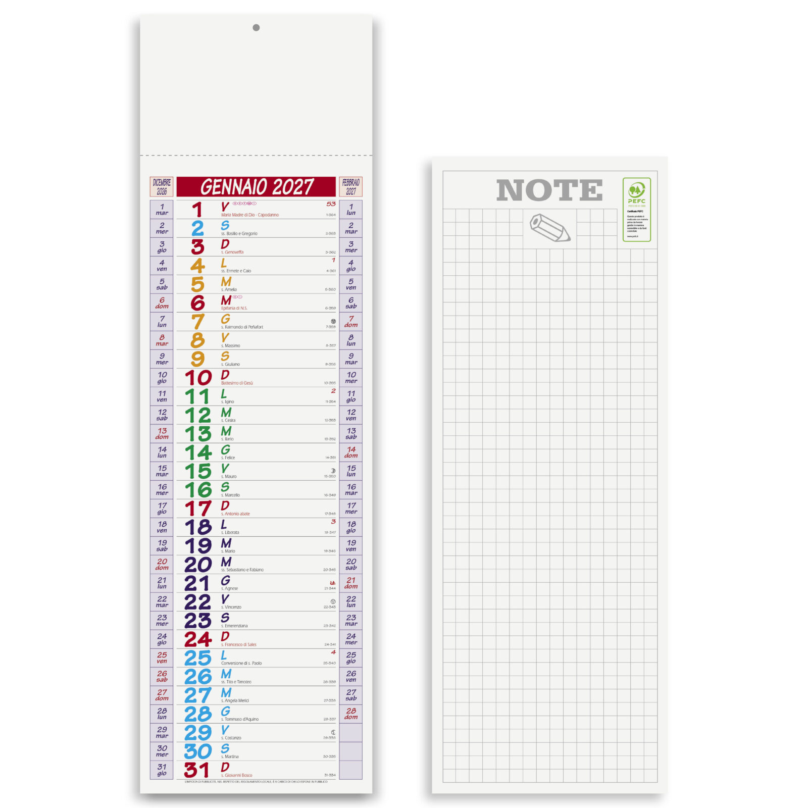 Calendario silhouette Multicolor PA670 personalizzabile