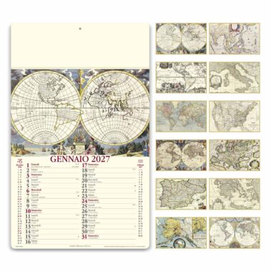 Calendario illustrato Antiche Mappe PA012 con tavole cartografiche dei 12 mesi