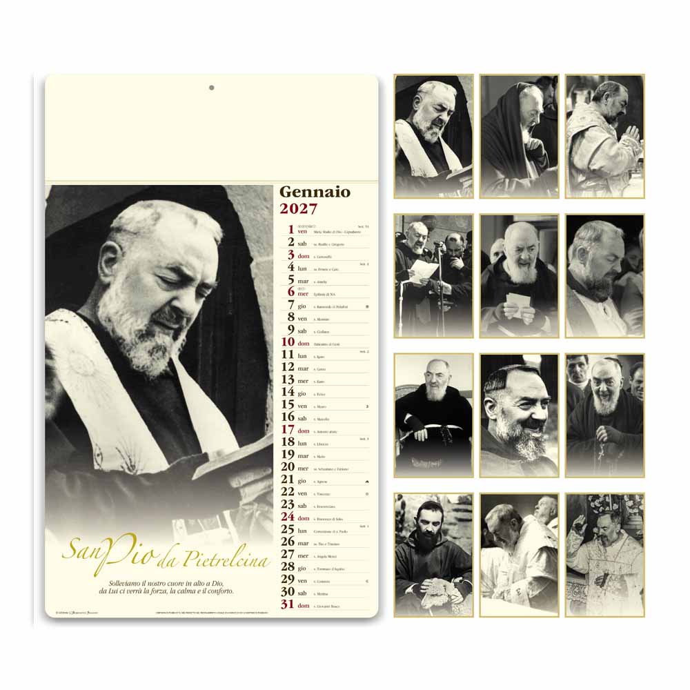 Calendario illustrato San Pio PA024 con fotografie dei 12 mesi