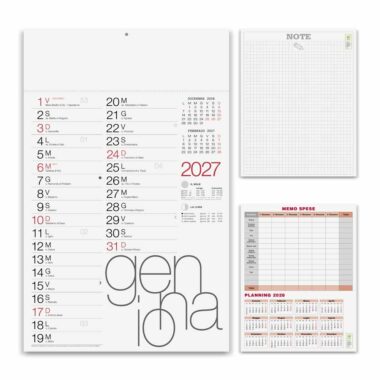 Calendario olandese Moderno PA615 personalizzato con fronte e retro note