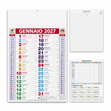 Calendario olandese Multicolor PA600 personalizzato con pagine frontali colorate e retro note