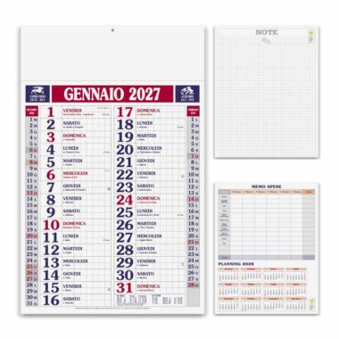 Calendario olandese Quadrettato PA610 personalizzato con fronte e retro note