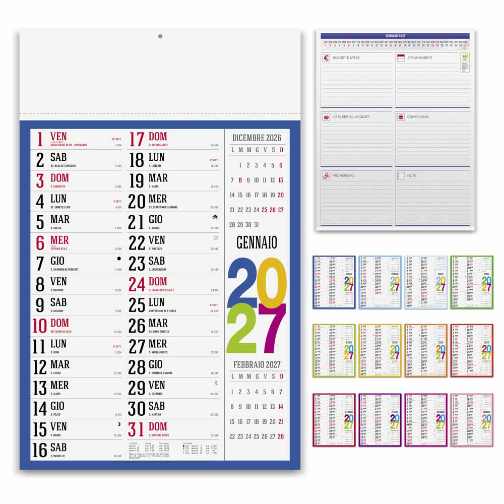 Calendario olandese Swedish PA614 personalizzato con fronte, retro note e pagine dei mesi