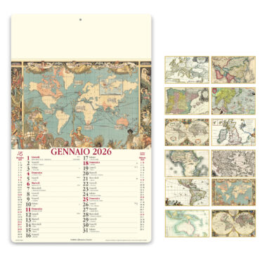 Calendari personalizzati da parete avorio Antiche mappe - PA012