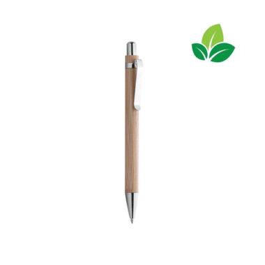 Penna ecologica in bambù modello BAMBOO PD503 con minuterie cromate e meccanismo a scatto