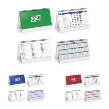 Calendario da tavolo Chart Table PA715 nelle varianti verde blu e rosso