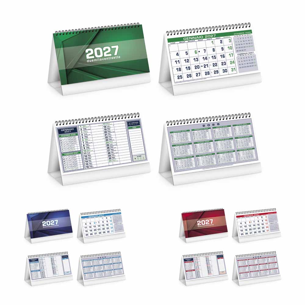 Calendario da tavolo Table Notes PA710 nelle varianti blu rosso e verde