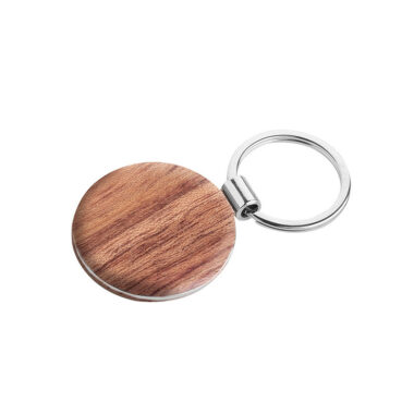 Portachiavi personalizzati in Legno scuro Round wood