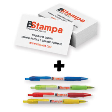 Kit promozionale 500 biglietti da visita e 50 penne personalizzate Jane PD388 - BStampa