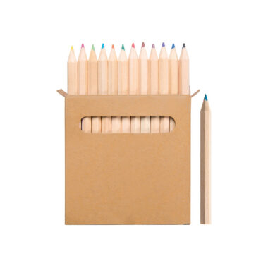 Pastelli Colorati con Astuccio in Cartone - Personalizzate a colori – Leonardo - Astuccio con 12 mini pastelli – PD540