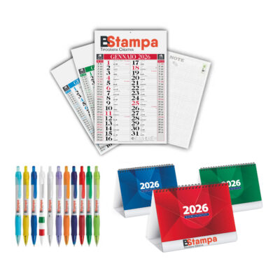 Kit 100 Calendari Olandesi PA640 - 100 Calendari da Scrivania PA700 - 100 Penne PD388