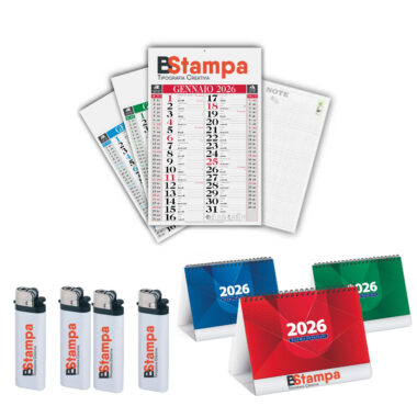 Kit 100 Calendari Olandesi PA640 - 100 Calendari da Scrivania PA700 - 50 Accendini PE585