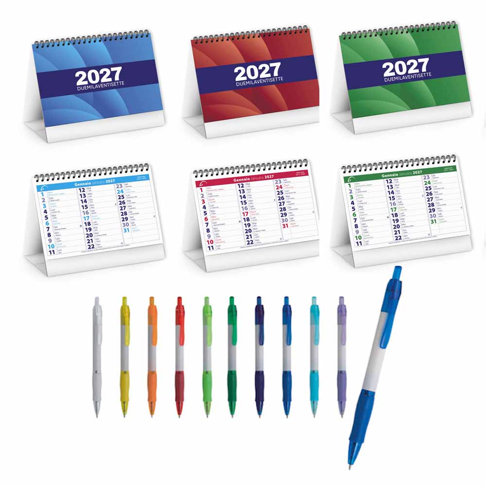 Kit 50 calendari Midi Table PA700 e 50 penne Jane PD388 personalizzati