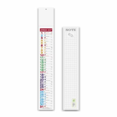Calendario silhouette Multicolor Slim PA677 con fronte e retro note