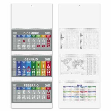 Calendario trittico Spiral Color PA516 con vista fronte e retro