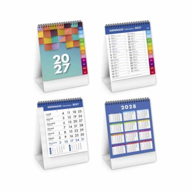 Calendario da tavolo Tall Table PA742 con indice colorato dei mesi e tabella annuale
