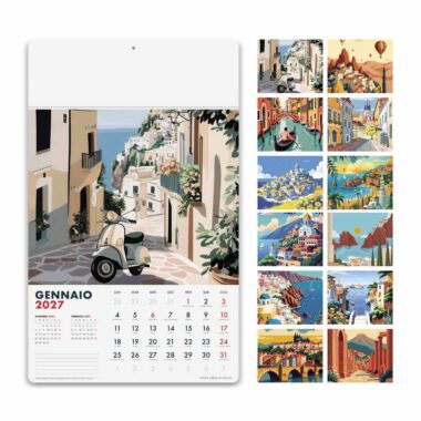 Calendario illustrato Emozioni PA030 con paesaggi e borghi dei 12 mesi