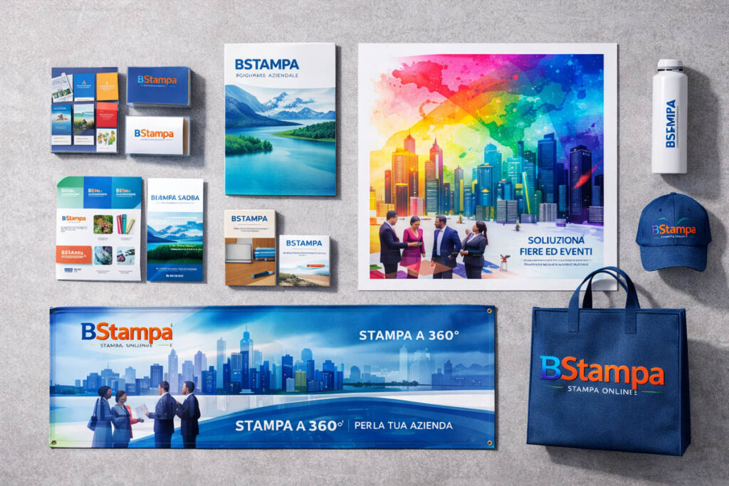 Servizi di stampa a 360 gradi con biglietti, volantini, pannelli forex, striscioni e gadget personalizzati