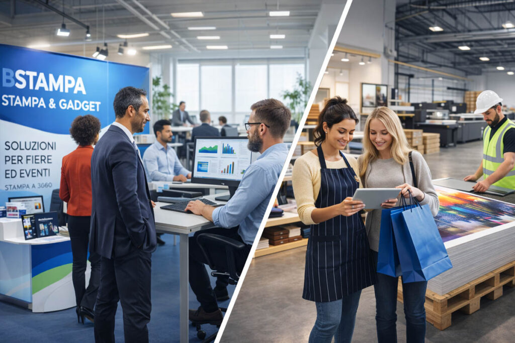 BStampa fornisce servizi di stampa aziendale per fiere, uffici, negozi e industria