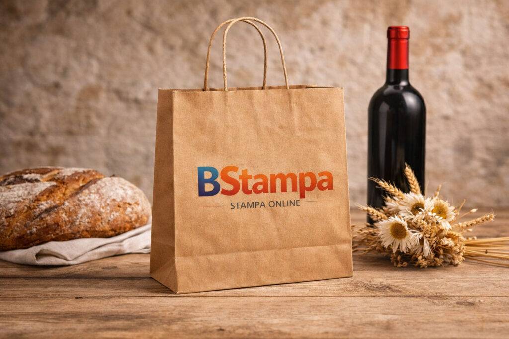 Shopper in carta kraft naturale Havana personalizzata, perfetta per enoteche, panetterie e concept store green con un look rustico e autentico