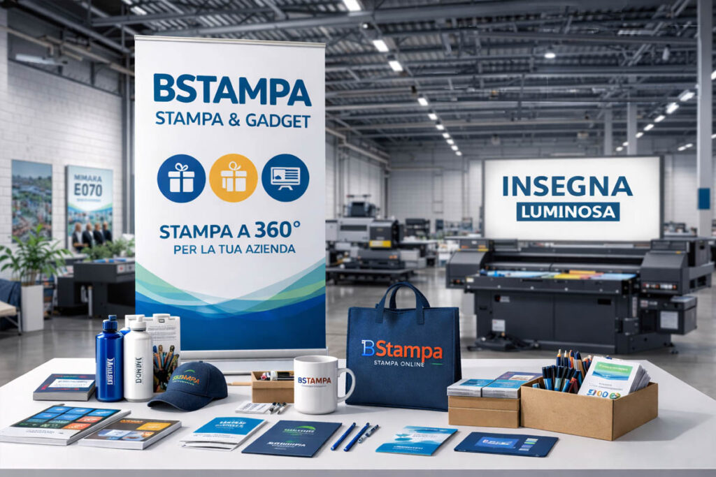 BStampa: stampa professionale a 360 gradi con gadget aziendali, cartaceo e produzione industriale interna