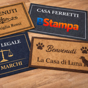 tappeto e zerbino intarsiato stampato per aziende e case