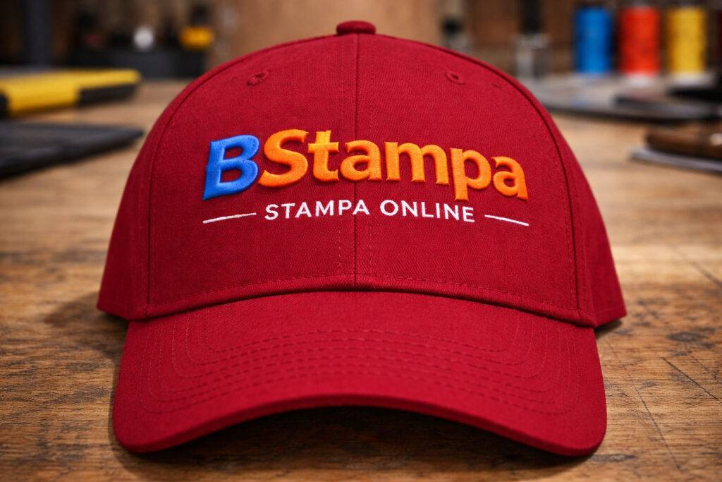 Cappellino con ricamo 3D sul fronte