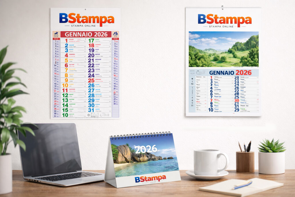 Calendari personalizzati da parete, da tavolo e olandese con logo aziendale BStampa