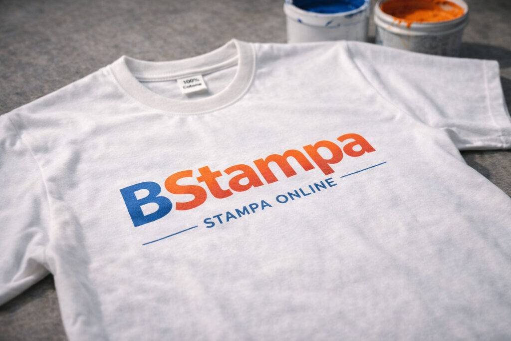 T-shirt in cotone personalizzata con stampa serigrafica a 2 colori