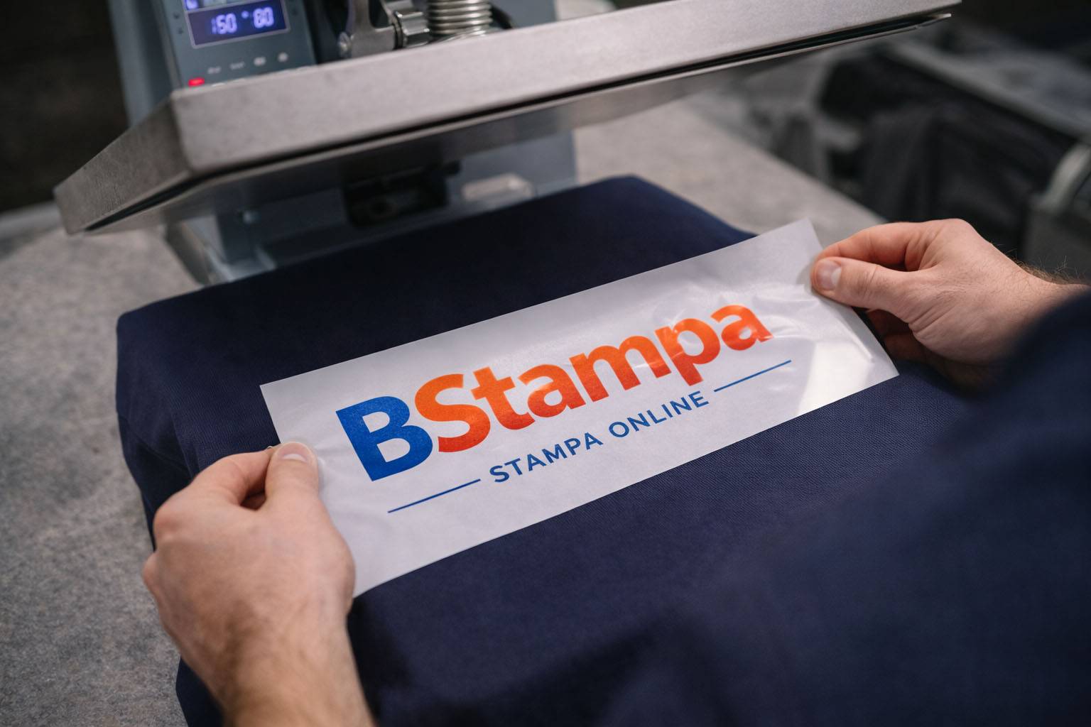 Termosaldatura su abbigliamento: applicazione di un transfer con pressa a caldo