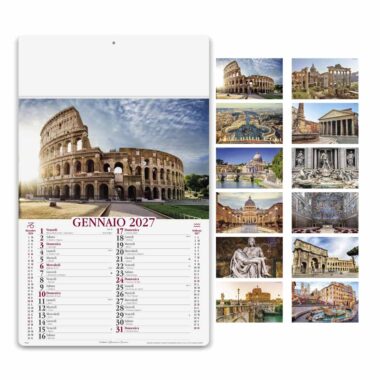 Calendario illustrato Roma PA033 con monumenti e scorci dei 12 mesi