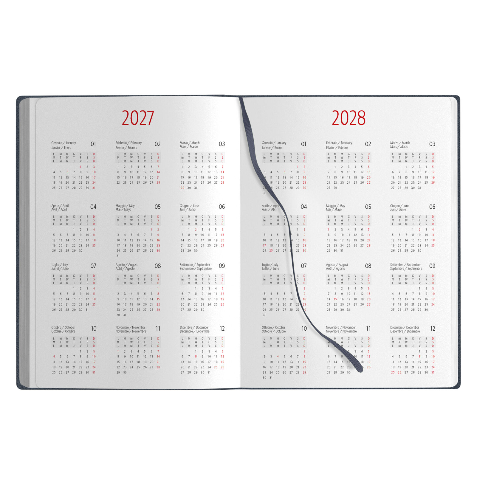 agenda giornaliera di vari colori