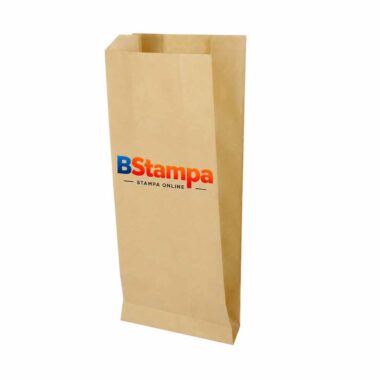 sacchetto monouso in carta avana personalizzato con logo bstampa