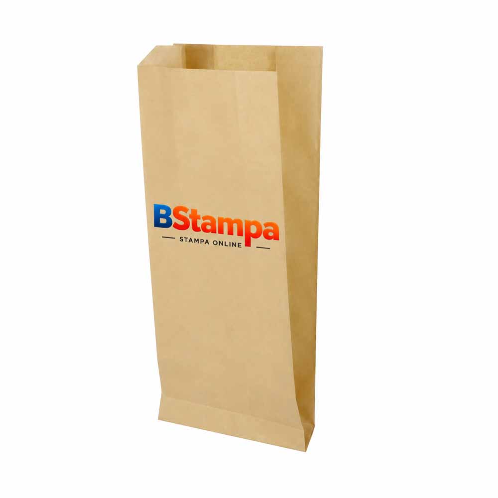sacchetto monouso in carta avana personalizzato con logo bstampa